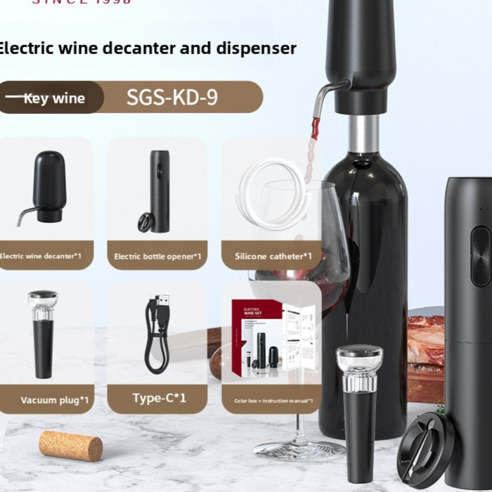 Multifunctional Electric Wine Opener Set with Accessories
