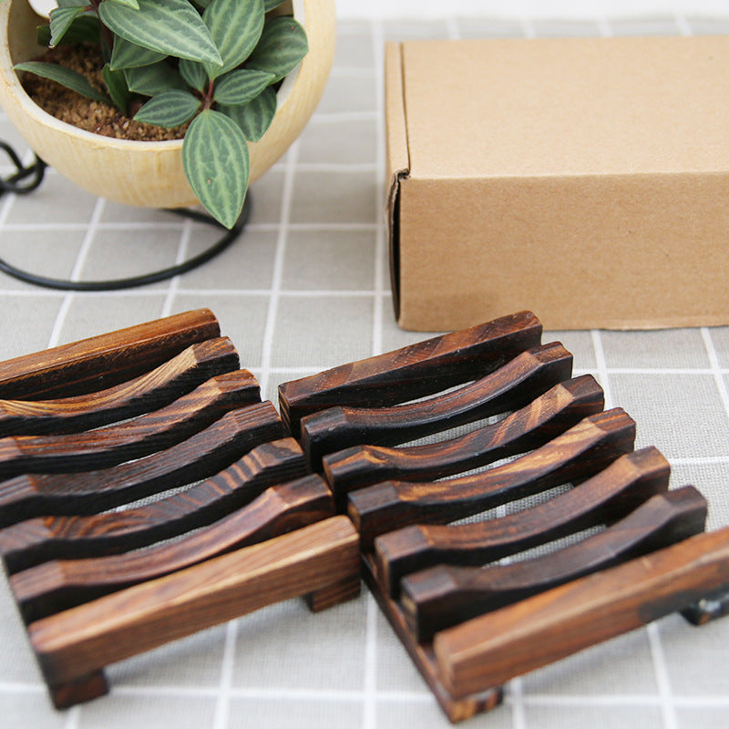 Bamboo Wood Soap Rack with Drainage for Bathroom