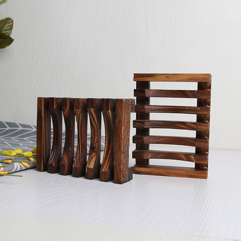 Bamboo Wood Soap Rack with Drainage for Bathroom