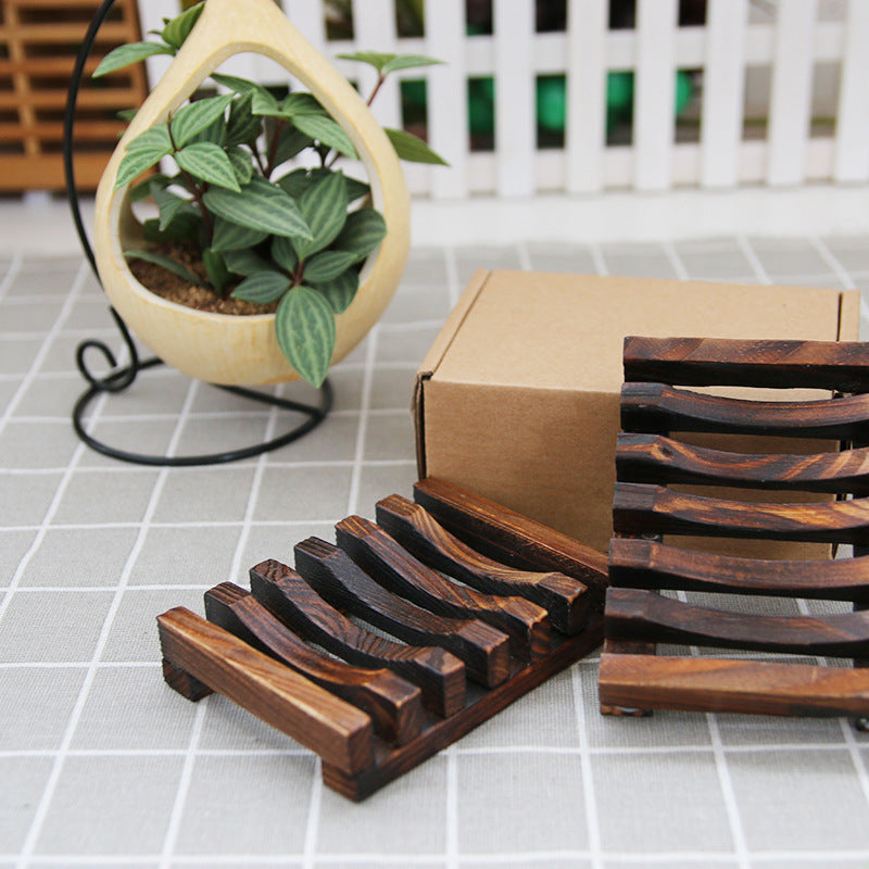 Bamboo Wood Soap Rack with Drainage for Bathroom